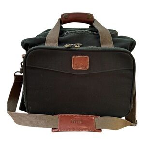 Vintage Dakota Dark Green Canvas & Brown Leather Messenger Bag